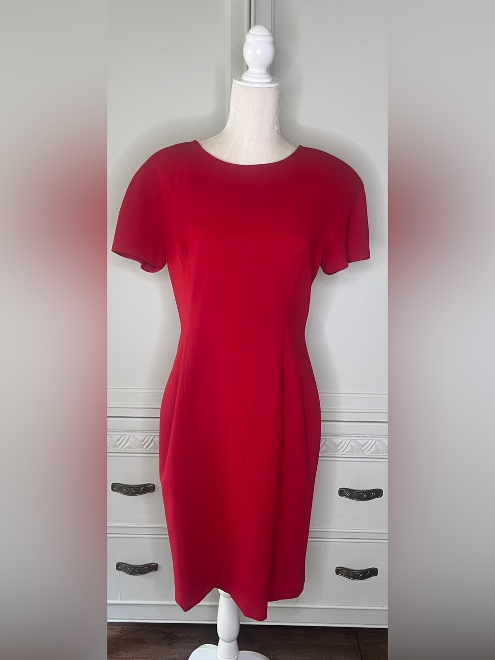 YL by Yair Crimson Midi Sheath Dress